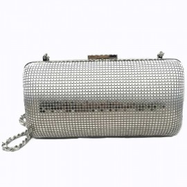 Minaudière CHANEL cristal mesh argent