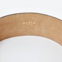 ALAIA Belt in Black Leather and White Shells 65