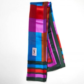 Grand foulard YSL SAINT LAURENT soie vintage