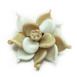 Broche fleur MARGUERITE DE VALOIS beige