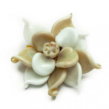 Broche fleur MARGUERITE DE VALOIS beige