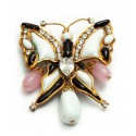 Broche Papillon noir et blanc MARGUERITE DE VALOIS