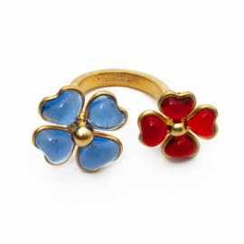 Bague saphir rubis MARGUERITE DE VALOIS fleurettes