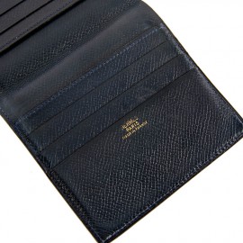 Porte-cartes HERMES cuir noir Vintage