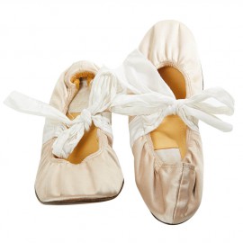 Ballerines T38,5 LANVIN en soie beige poudré