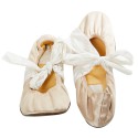 Ballerines t 387.5 LANVIN en soie beige poudré