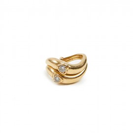 Bague  double VAN CLEEF & ARPELS coeur et diamants