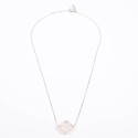 MORGANNE BELLO Petit collier or blanc quartz rose 