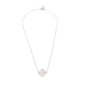 MORGANNE BELLO Petit collier or blanc quartz rose 