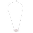 MORGANNE BELLO Petit collier or blanc quartz rose 