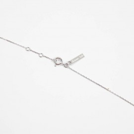 MORGANNE BELLO Petit collier or blanc quartz rose