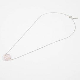 MORGANNE BELLO Petit collier or blanc quartz rose 