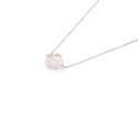 MORGANNE BELLO Petit collier or blanc quartz rose 