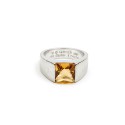 Bague CARTIER T 51 or blanc 750//°°° citrine