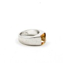 Bague CARTIER T 51 or blanc 750//°°° citrine