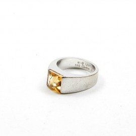 Bague CARTIER T 51 or blanc 750//°°° citrine