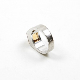 Bague CARTIER T 51 or blanc 750//°°° citrine