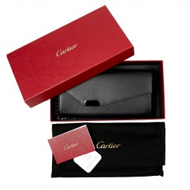 Portefeuille CARTIER cuir lisse noir