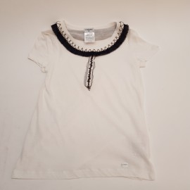 T-shirt T 34 CHANEL coton blanc chaines et brillants 