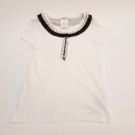 T-shirt T 34 CHANEL coton blanc chaines et brillants 