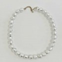 Collier CHANEL verre inclusion feuille d'argent