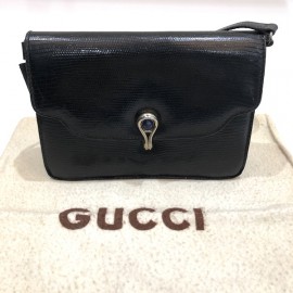 Sac GUCCI alligator noir Vintage