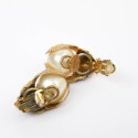 Boucles d'oreille couture CHANEL tête de lion 