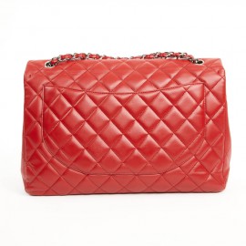 Sac Jumbo CHANEL cuir d'agneau rouge