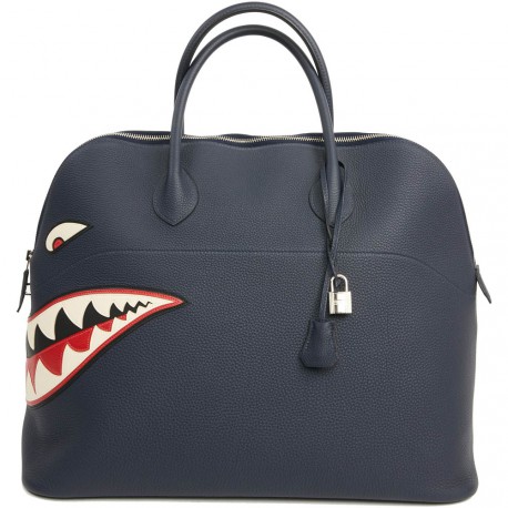 Bolide HERMES Shark togo bleu nuit