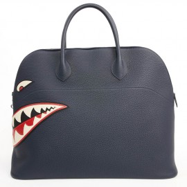 Bolide HERMES Shark togo bleu nuit