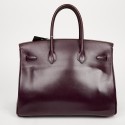 Sac à main Birkin 35 HERMES raisin cuir box