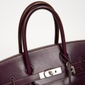 Sac à main Birkin 35 HERMES raisin cuir box