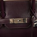 Sac à main Birkin 35 HERMES raisin cuir box