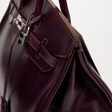 Sac à main Birkin 35 HERMES raisin cuir box