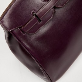 Sac à main Birkin 35 HERMES raisin cuir box