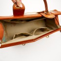 Valise de voyage HERMES toile et cuir Vintage TM