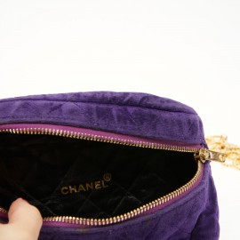 Ceinture banane CHANEL velours violet Vintage