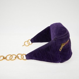 Ceinture banane CHANEL velours violet Vintage