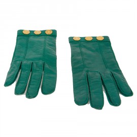 Gants HERMES cuir d'agneau vert 