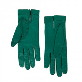 Gants HERMES cuir d'agneau vert 