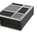 CHANEL Minaudière in Plexi, Black cotton Piqué and Rhinestones