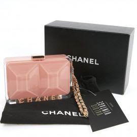 CHANEL Rectangular Clutch in Pink Plexiglass