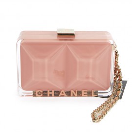 CHANEL Rectangular Clutch in Pink Plexiglass