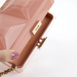 CHANEL Rectangular Clutch in Pink Plexiglass