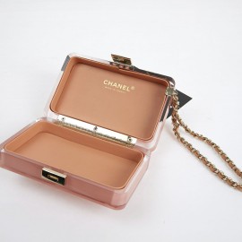 CHANEL Rectangular Clutch in Pink Plexiglass