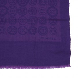 Châle violet CHANEL logo CC