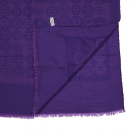 Châle violet CHANEL logo CC