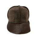 CHANEL Cap in Brown Boiled Wool and Pony Hair