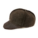 CHANEL Cap in Brown Boiled Wool and Pony Hair