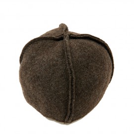 CHANEL Cap in Brown Boiled Wool and Pony Hair